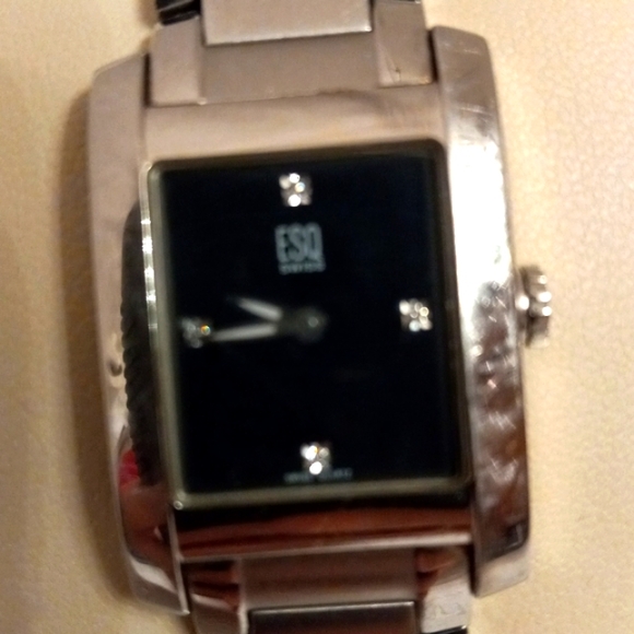 Movado / ESQ Silver diamond watch